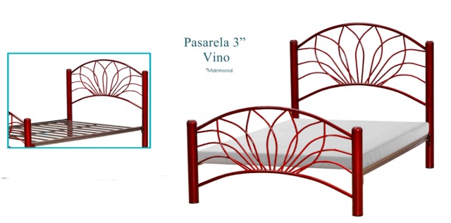 Foto de cama tubular pasarela 3" vino