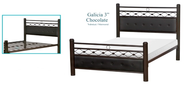 Foto de cama tubular galicia 3" chocolate