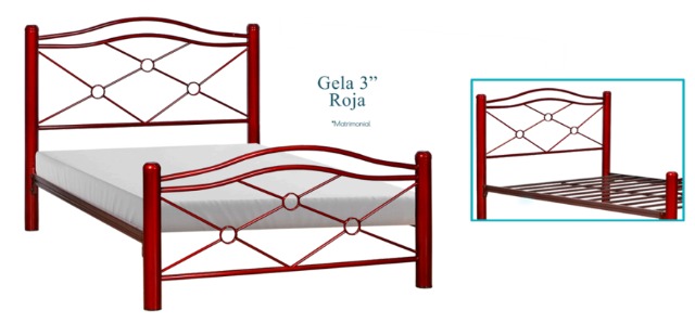 Foto de cama tubular gema 3"roja