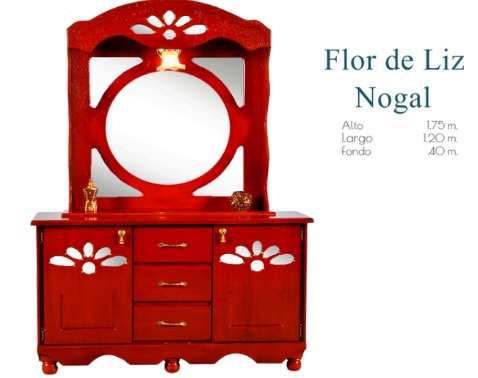 Foto de tocador flor de liz nogal/ chocolate