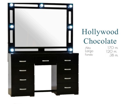 Foto de tocador hollywood blanco / chocolate