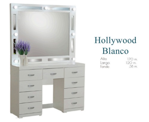 Foto de tocador hollywood blanco / chocolate