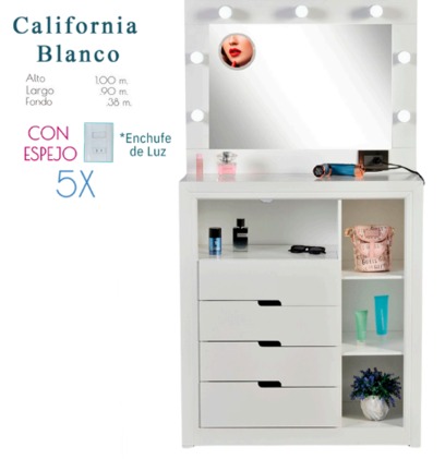 Foto de cómoda california chocolate / blanco / marrón