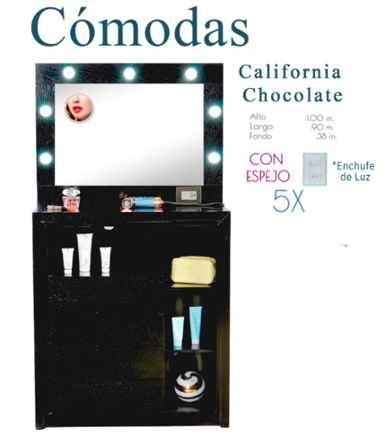 Foto de cómoda california chocolate / blanco / marrón