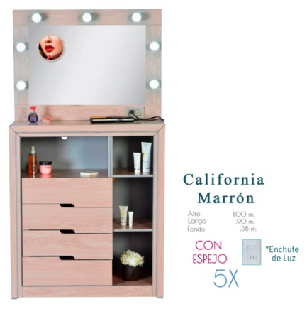 Foto de cómoda california chocolate / blanco / marrón