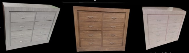 Foto de comodas 8 cajones gris, rosa ,nogal