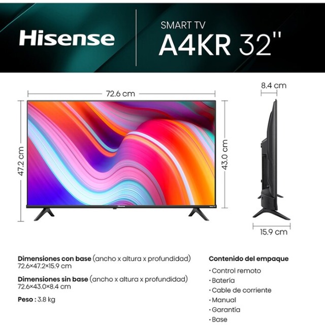 Foto de pantalla hisense 32" hd