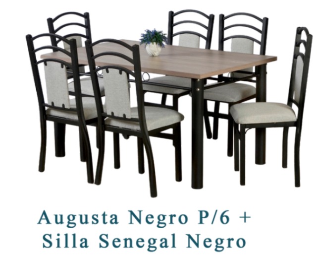 Foto de augusta negro p/6 + silla senegal negro