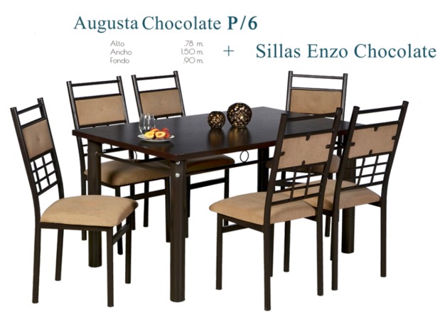 Foto de augusta chocolate p/6 + sillas enzo chocolate