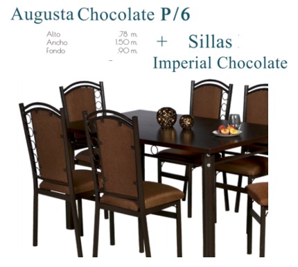 Foto de augusta chocolate p/6 + sillas imperial chocolate
