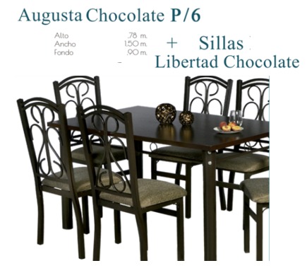 Foto de augusta chocolate p/6 + sillas libertad chocolate