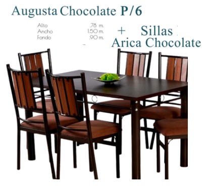 Foto de augusta chocolate p/6 + sillas arica chocolate