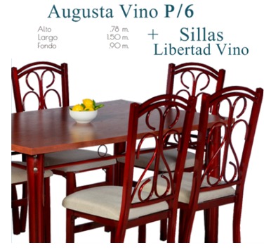 Foto de augusta vino p/6 + sillas libertad vino