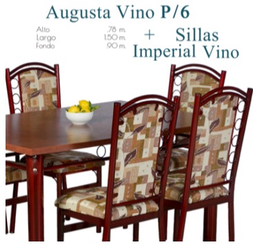 Foto de augusta vino p/6 + sillas imperial vino