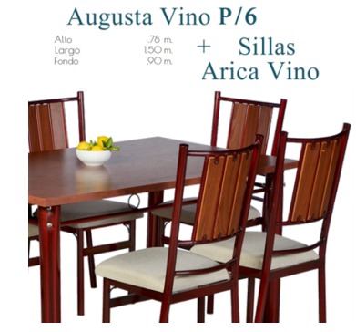 Foto de augusta vino p/6 + sillas arica vino