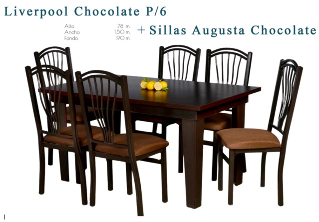 Foto de liverpool chocolate p/6 + sillas augusta chocolate
