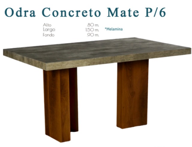 Foto de mesa odra cocreto mate p/6