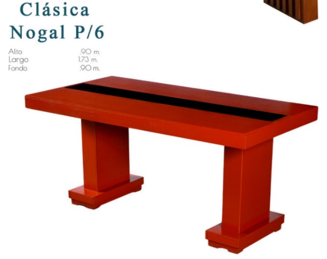 Foto de mesa clásica nogal p/6