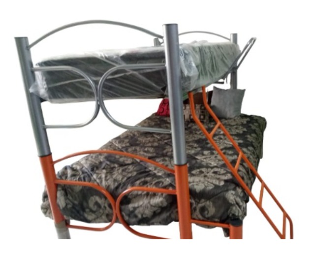 Foto de litera sauce 3 ind/mat plata /naranja