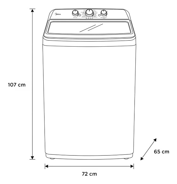 Foto de lavadora midea vortex 22 kg