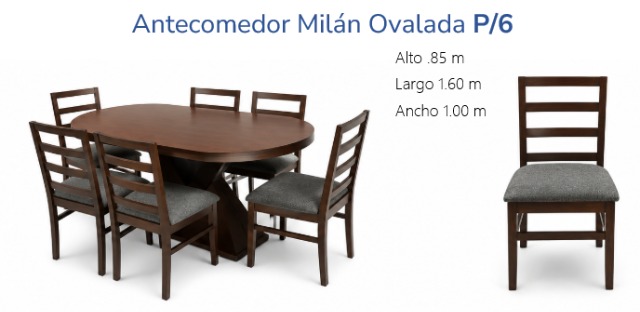 Foto de antecomedor milan ovalada para 6 personas