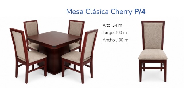 Foto de mesa clasica cherry para 4 personas