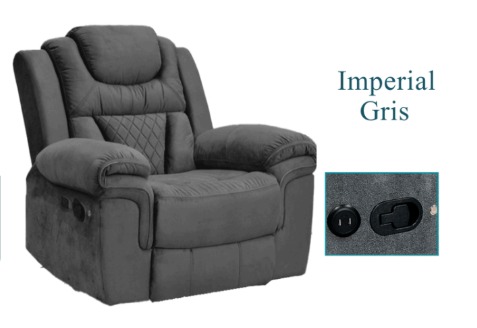 Foto de sillón reclinable imperial chocolate / gris