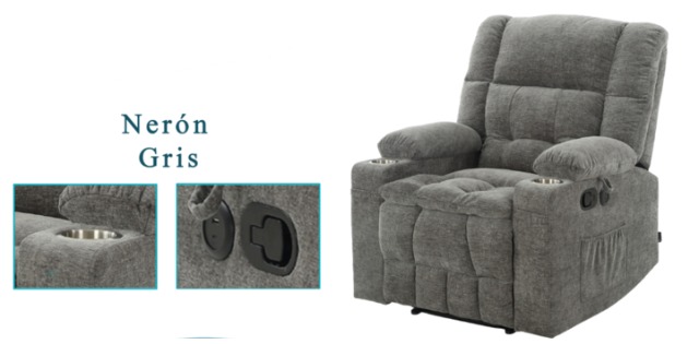 Foto de sillón reclinable nerón chocolate / gris