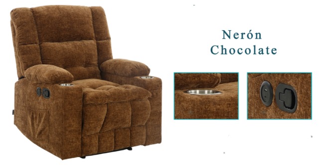 Foto de sillón reclinable nerón chocolate / gris