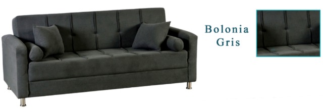 Foto de sofá cama bolonia gris / chocolate