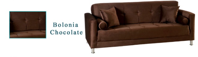 Foto de sofá cama bolonia gris / chocolate