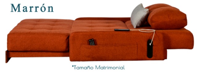 Foto de sofá cama monza marrón / chocolate / gris