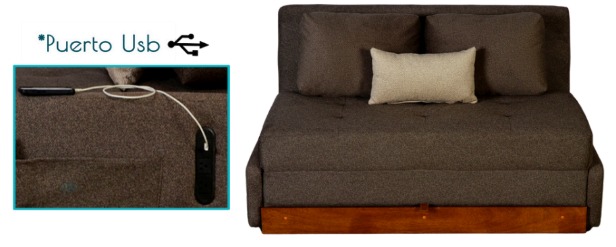 Foto de sofá cama monza marrón / chocolate / gris